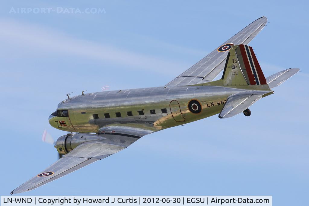 LN-WND, 1943 Douglas C-53D-DO Skytrooper (DC-3A) C/N 11750, At Flying Legends 2012.