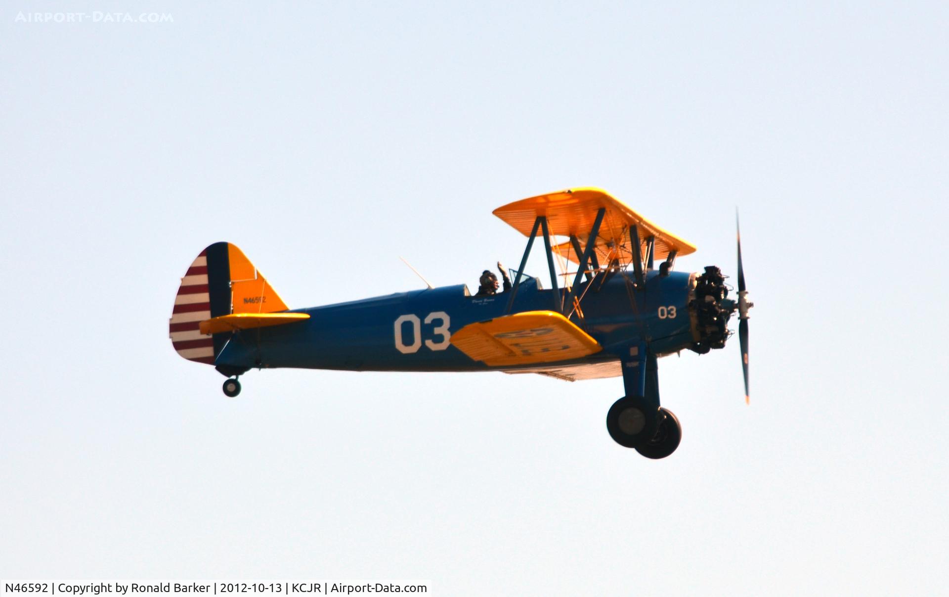 N46592, 1941 Boeing A75N1(PT17) C/N 75-2759, Solo flyby - Culpeper Air Fest 2012