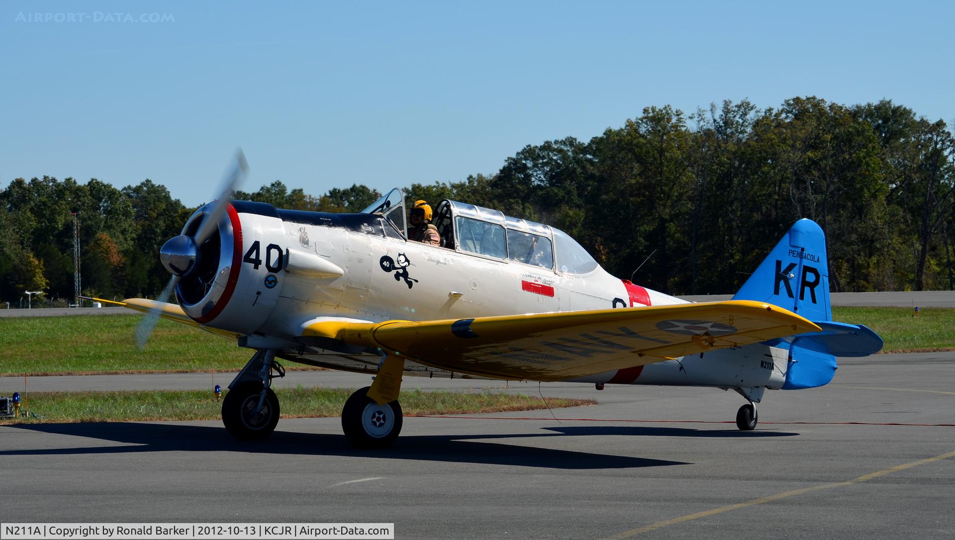 N211A, 1958 North American SNJ-6 Texan C/N 121-42318, Taxi to parking - Culpeper Air FEst 2012