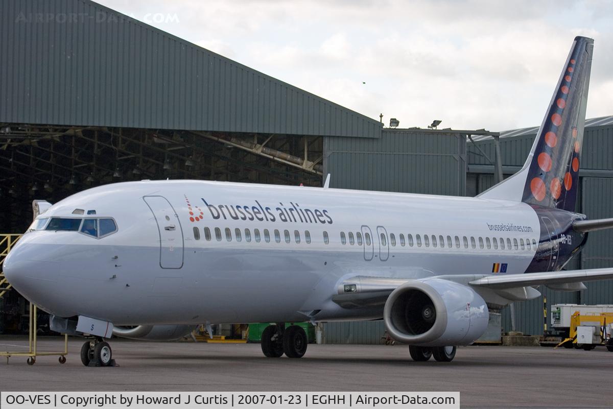 OO-VES, 1996 Boeing 737-43Q C/N 28493, Brussels Airlines, fresh from the paint shop.
