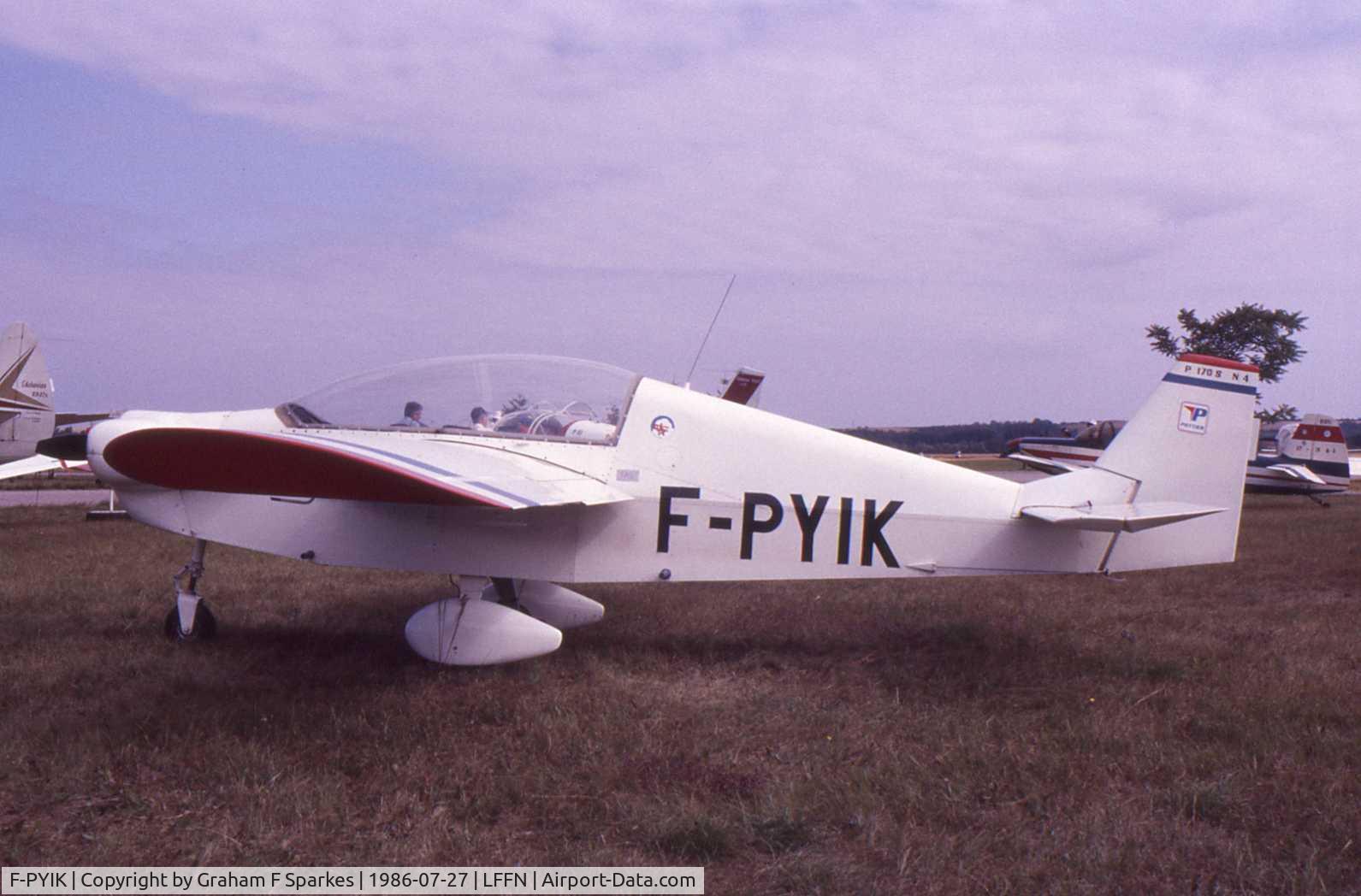 F-PYIK, Pottier P-170S C/N 004, Taken in 1986 fly at the fly in. 