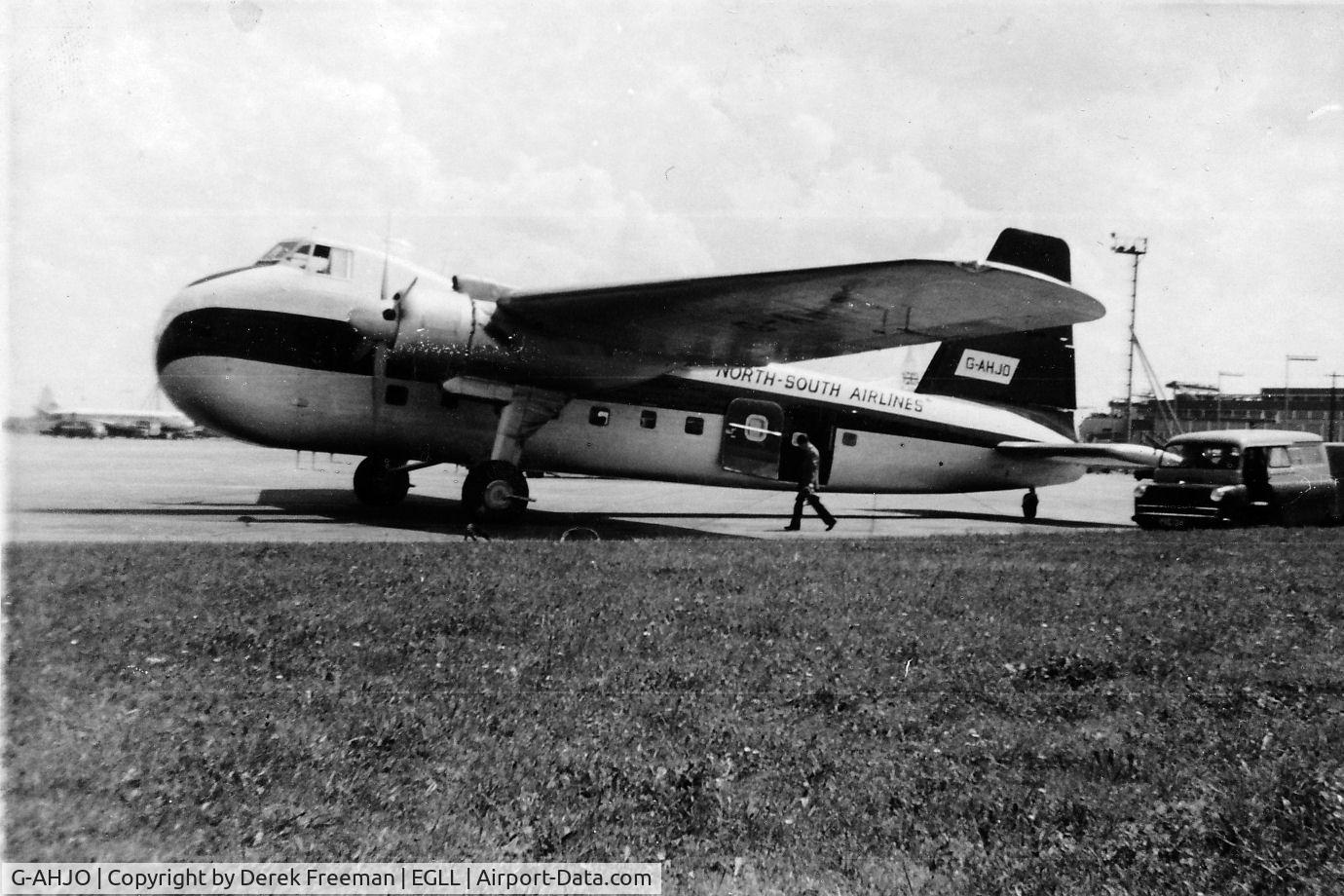 G-AHJO, Bristol 170 Freighter Mk.21P C/N 12747, Taken at Heathrow around 1962