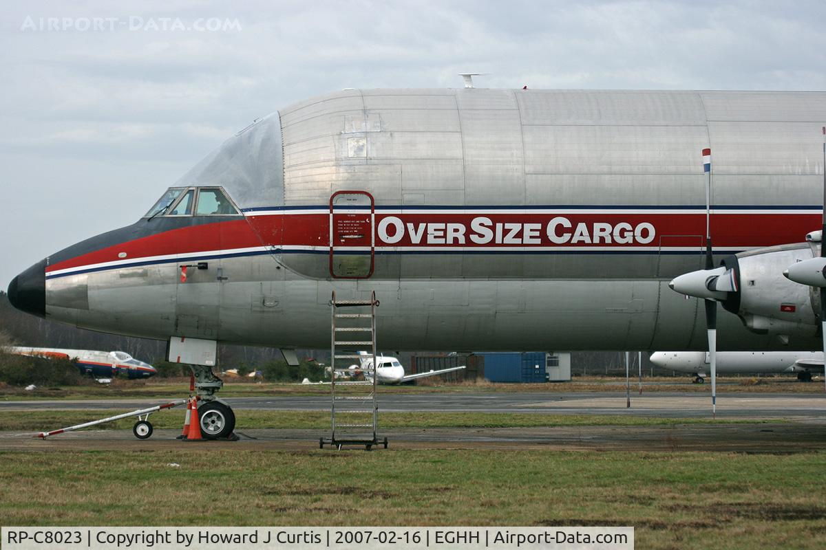 RP-C8023, 1969 Canadair CL-44-0 Skymonster C/N 16, Ex 9G-LCA; close up of the nose.