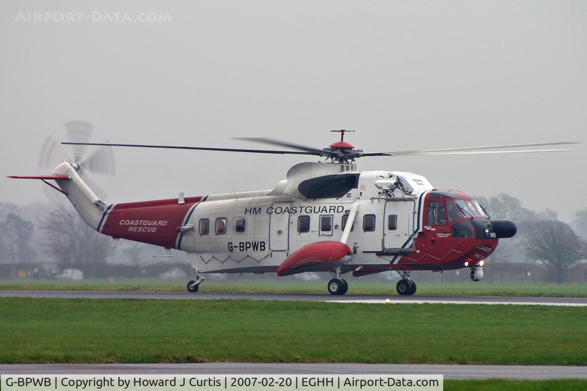 G-BPWB, 1979 Sikorsky S-61N C/N 61-822, HM Coastguard. Named 'Portland Castle'; based at Portland.