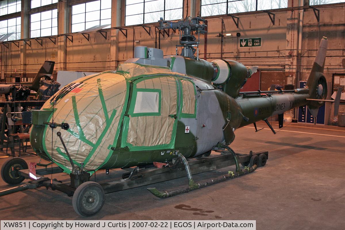 XW851, 1973 Westland SA-341B Gazelle AH1 C/N WA1021, Royal Marines in store.