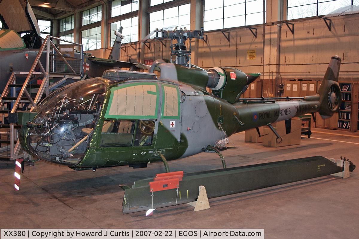 XX380, 1974 Westland SA-341B Gazelle AH1 C/N 1268, Army Air Corps, in store.