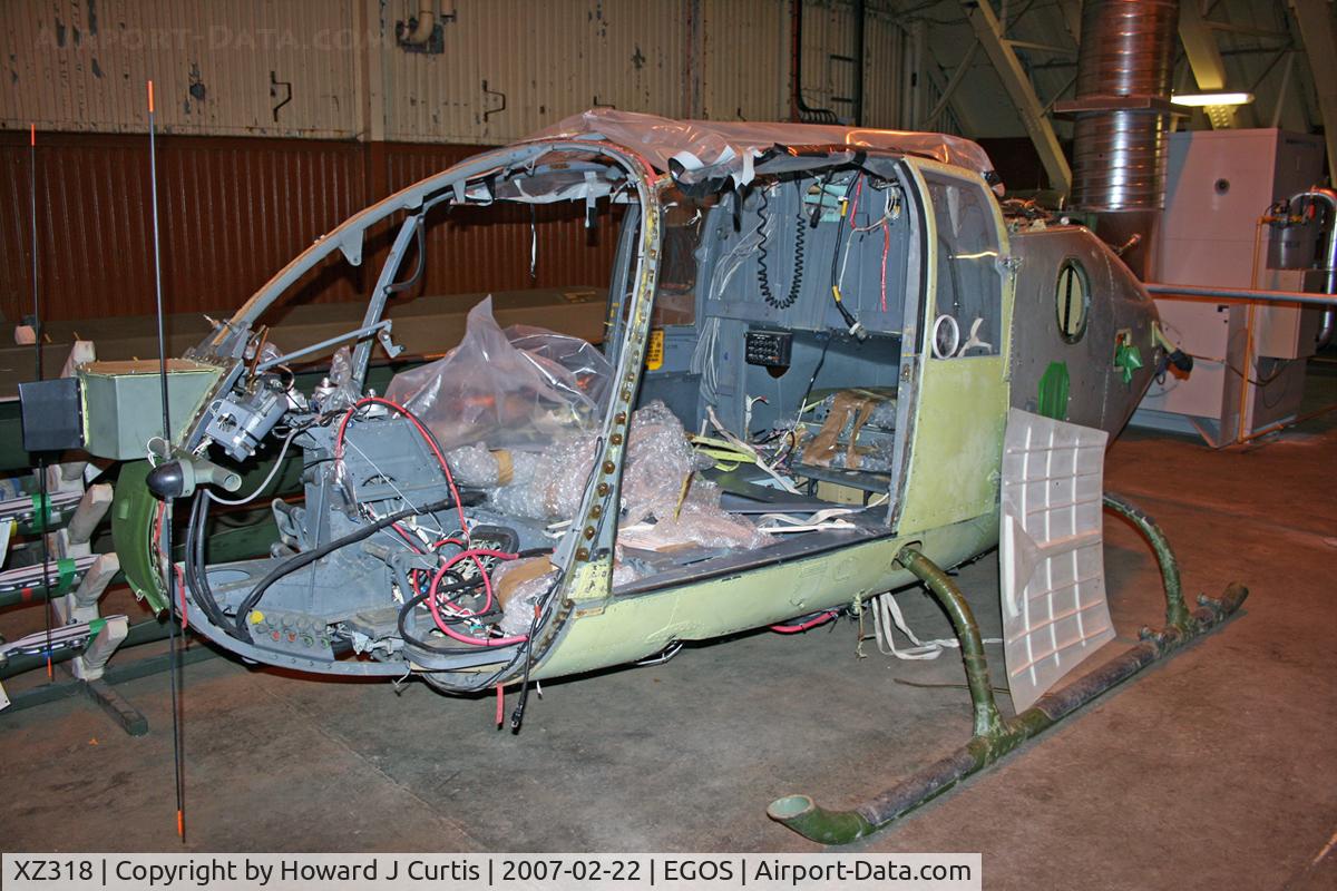 XZ318, 1977 Westland SA-341B Gazelle AH1 C/N 1609, A bare shell.