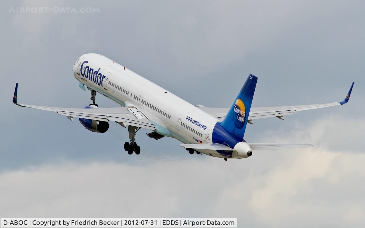D-ABOG, 1999 Boeing 757-330 C/N 29014, departure from Stuttgart