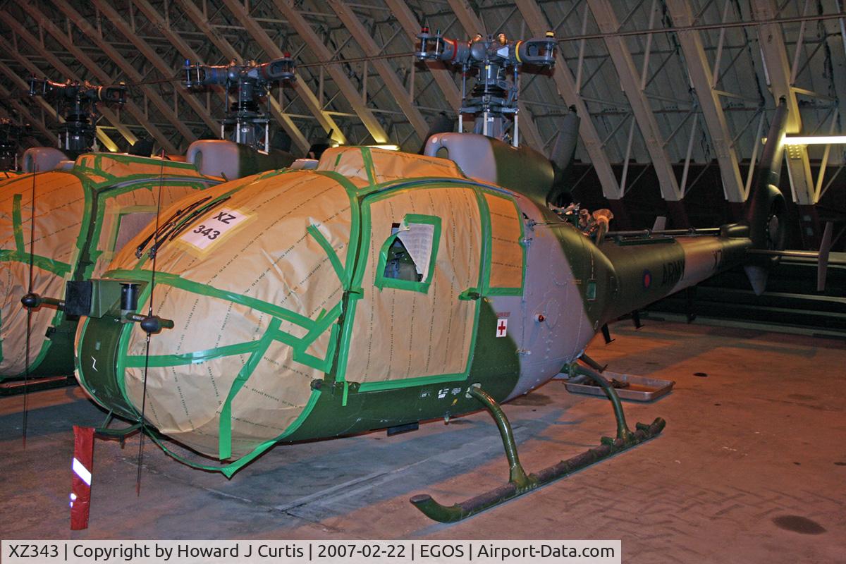XZ343, 1978 Westland SA-341B Gazelle AH1 C/N 1698, Army Air Corps, in store