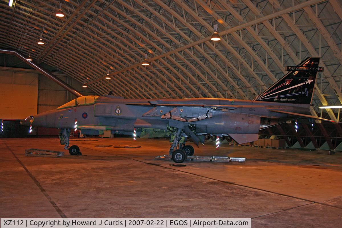 XZ112, 1976 Sepecat Jaguar GR.3A C/N S.113, Royal Air Force, in store. Porting RAF Coltishall 60th Anniversary markings.