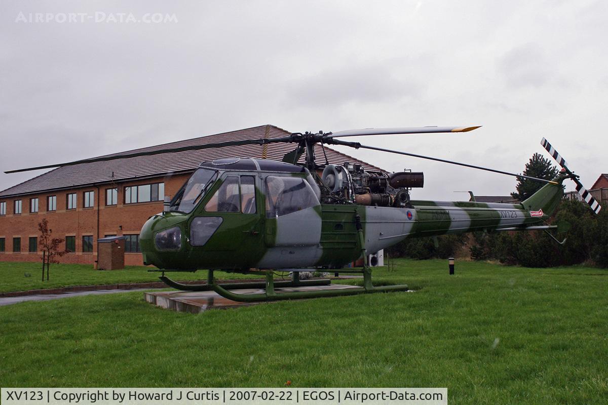 XV123, 1966 Westland Scout AH.1 C/N F9698, Preserved here.