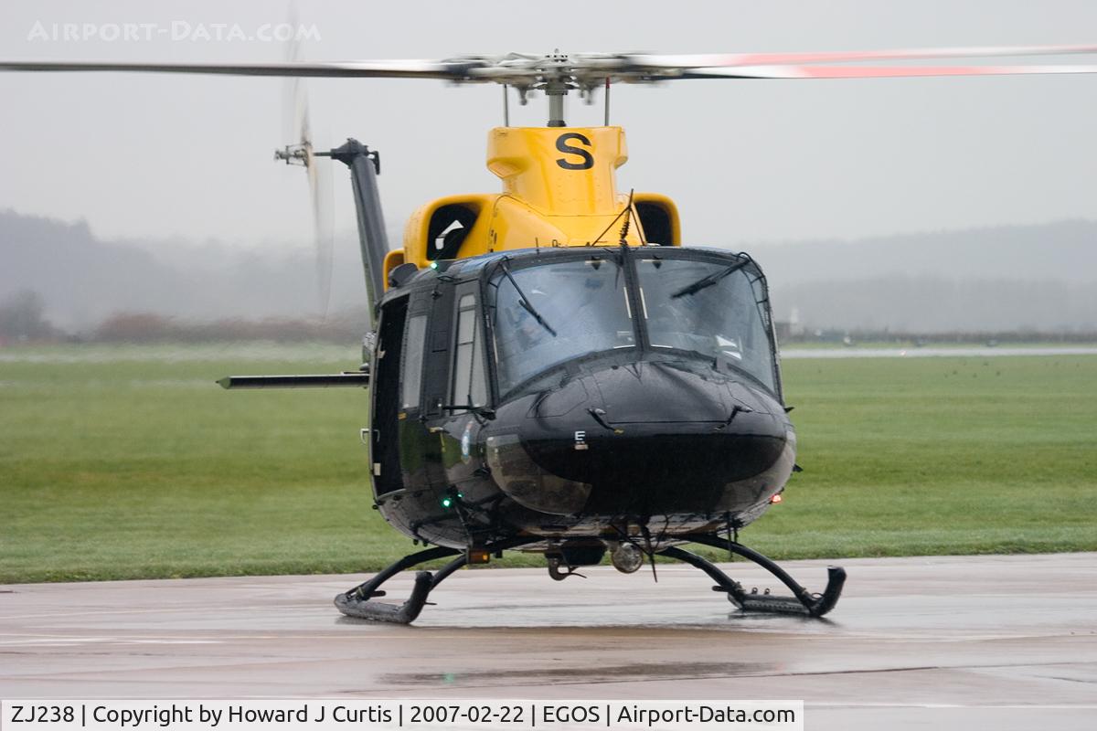 ZJ238, 1997 Bell 412EP Griffin HT1 C/N 36162, Defence Helicopter Flying School/60 Squadron. Coded S. The codes (in registration order) spell S-I-X-T-Y-R-U-L-E-O-K!