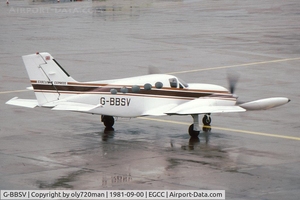 G-BBSV, 1974 Cessna 421B Golden Eagle C/N 421B-0548, On a rainy day in Manchester
