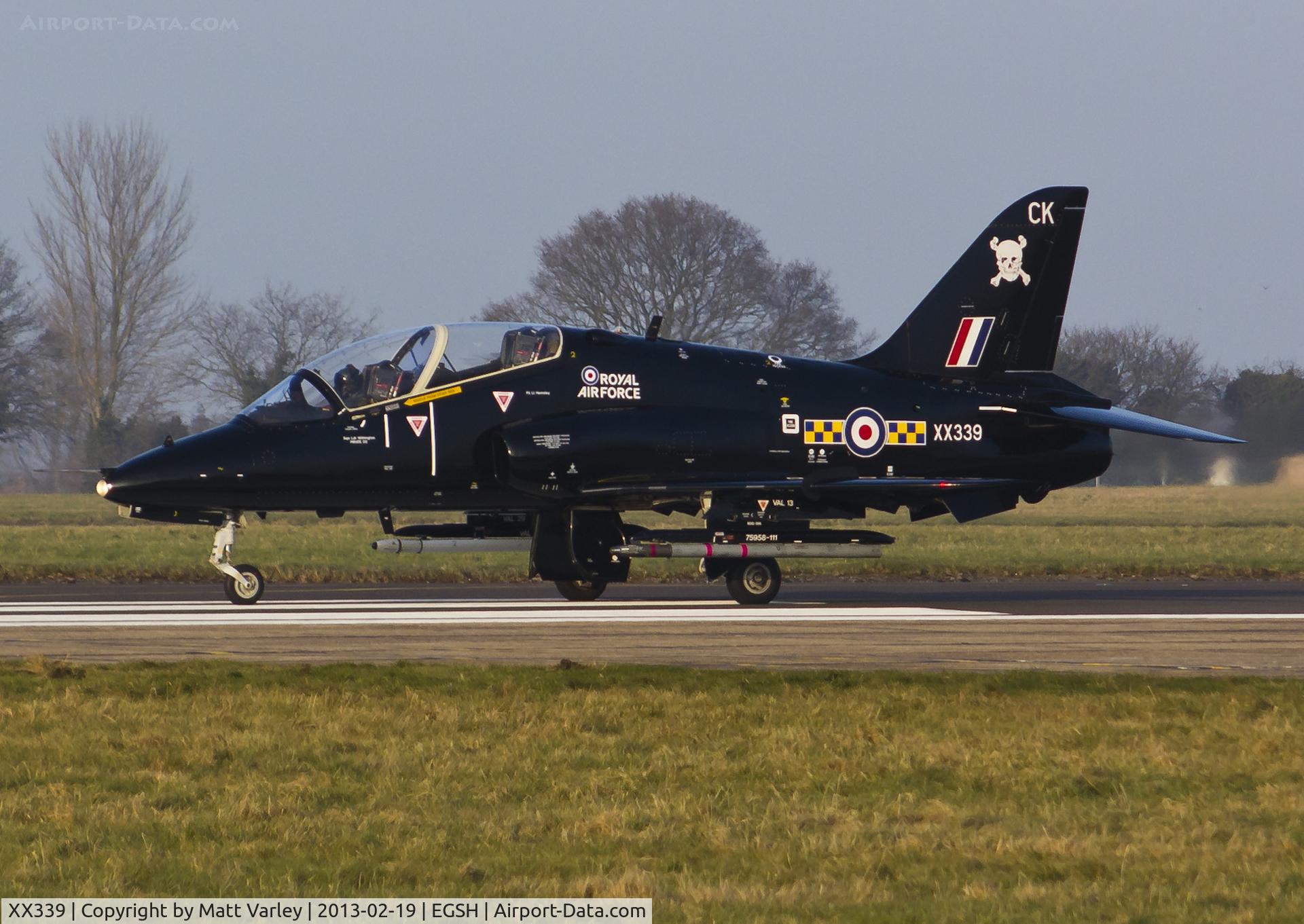 XX339, 1981 Hawker Siddeley Hawk T.1A C/N 188/312163, Departing EGSH after a fuel stop.