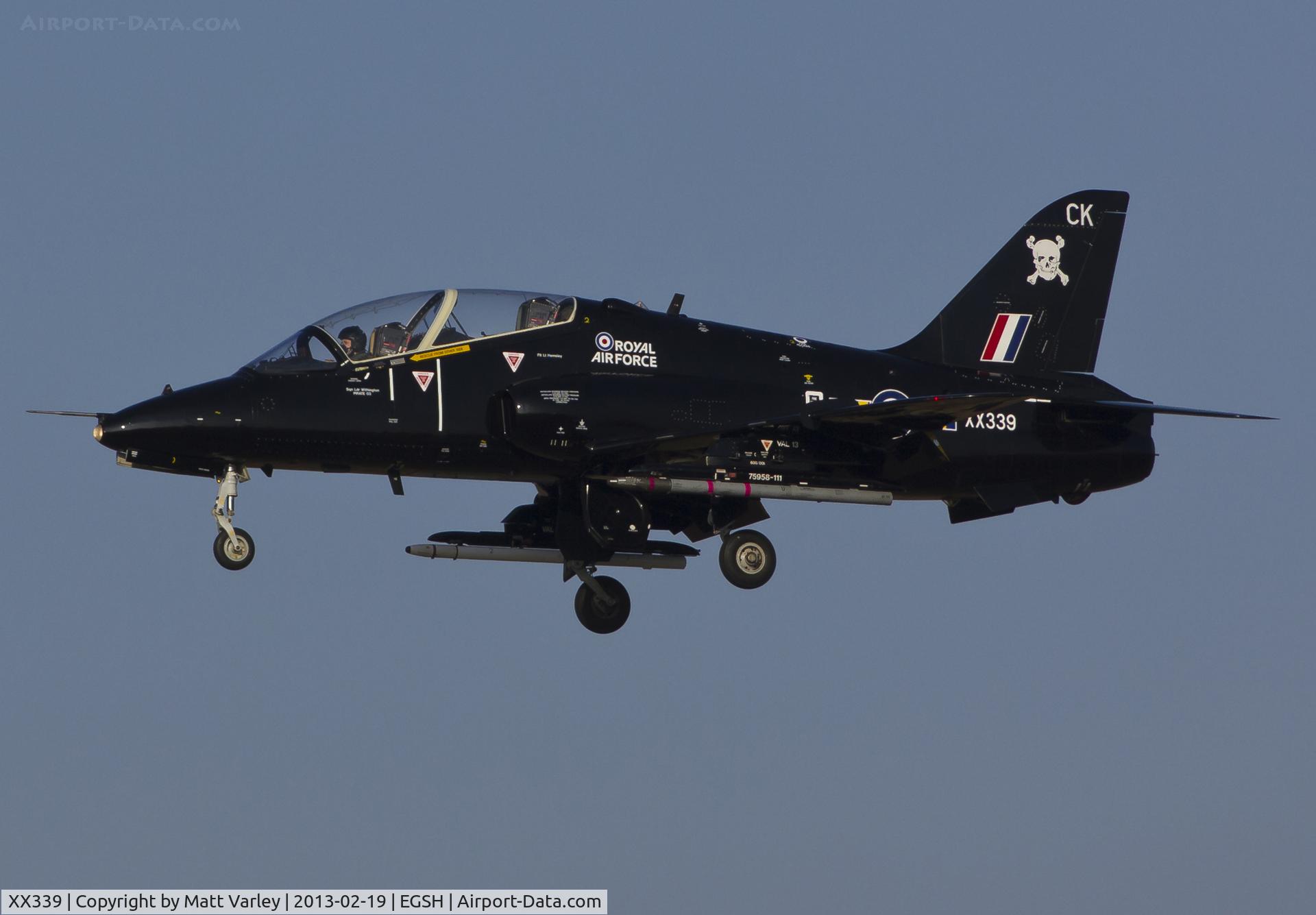 XX339, 1981 Hawker Siddeley Hawk T.1A C/N 188/312163, Arriving at EGSH.