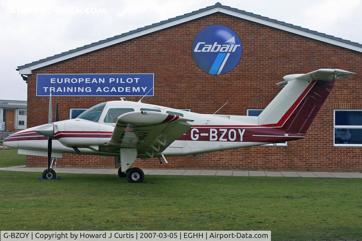 G-BZOY, 1979 Beech 76 Duchess C/N ME-144, Parked outside the European Flight Training Academy.