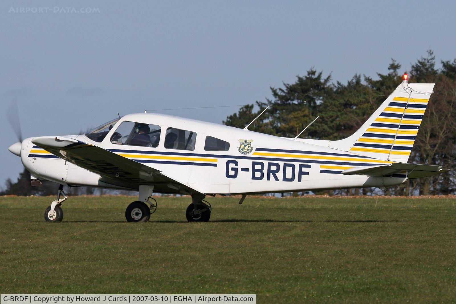 G-BRDF, 1977 Piper PA-28-161 Cherokee Warrior II C/N 28-7716085, Privately owned.