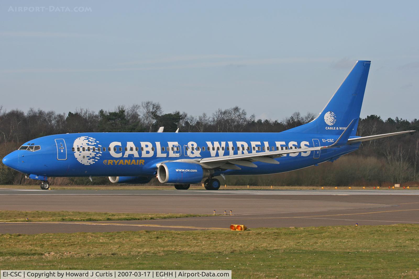 EI-CSC, 1999 Boeing 737-8AS C/N 29918, Ryanair; Cable & Wireless special markings.