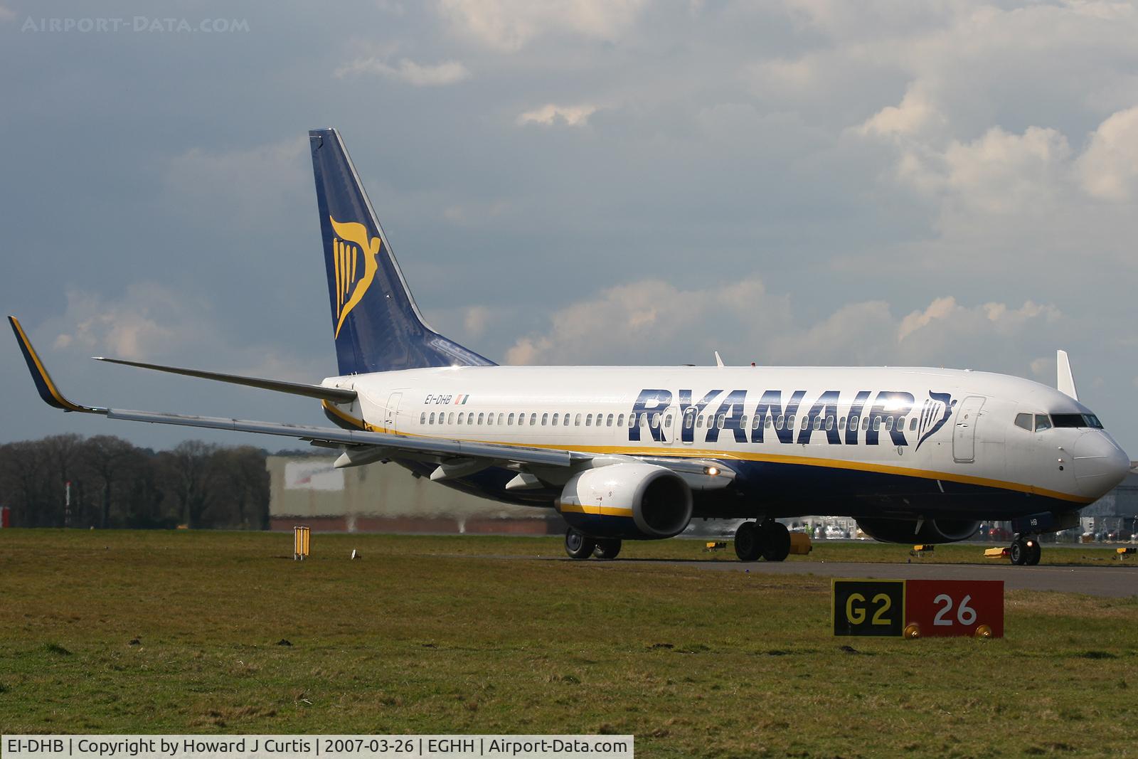 EI-DHB, 2005 Boeing 737-8AS C/N 33572, Ryanair. First in fleet without the eyebrow windows in the cockpit.