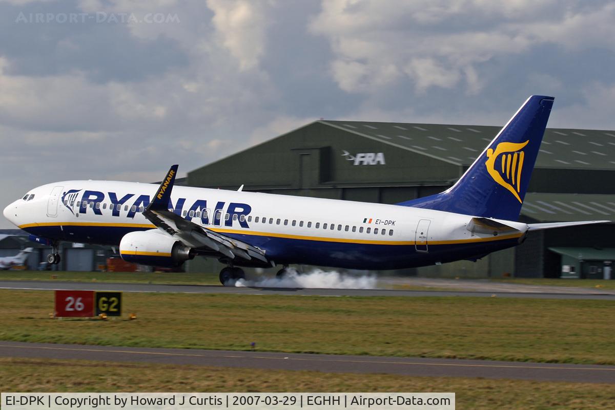 EI-DPK, 2007 Boeing 737-8AS C/N 33610, Ryanair; caught at the moment of touchdown.