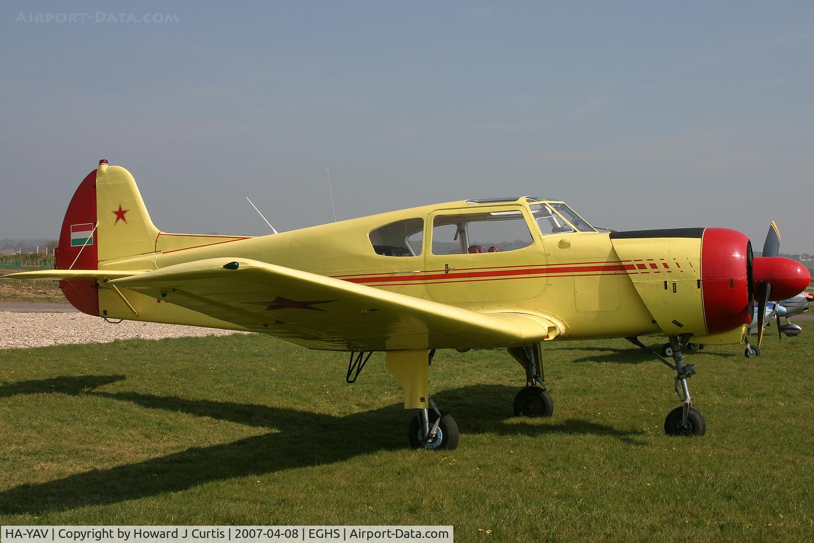HA-YAV, 1981 Yakovlev Yak-18T C/N 22202047817, At the PFA fly-in. Privately owned.