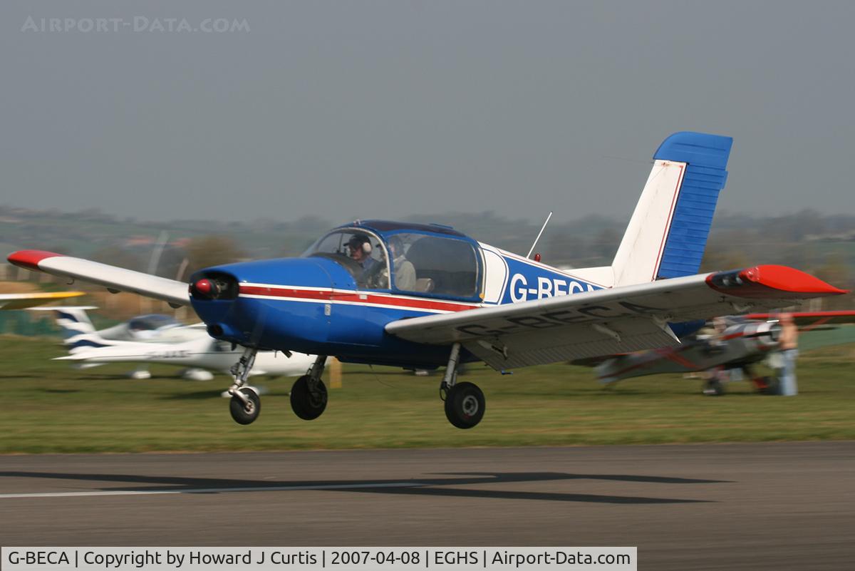 G-BECA, 1976 Socata Rallye 100ST Galopin C/N 2751, At the PFA fly-in. Privately owned.