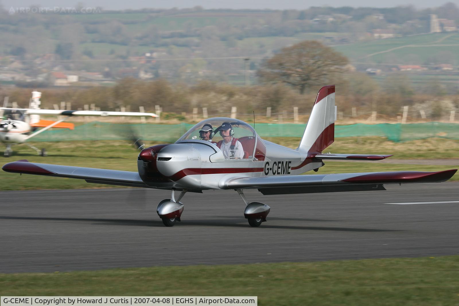 G-CEME, 2007 Aerotechnik EV-97 Eurostar C/N PFA 315-14632, At the PFA fly-in. Privately owned.