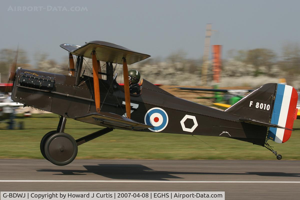 G-BDWJ, 1978 Royal Aircraft Factory SE-5A Replica C/N PFA 020-10034, At the PFA fly-in. Privately owned. Painted as F8010.