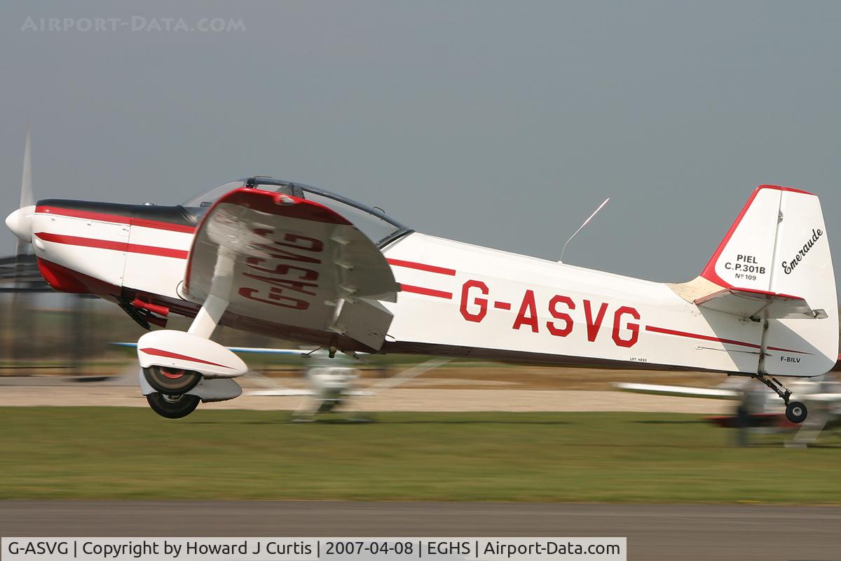 G-ASVG, 1958 Piel CP-301B Emeraude C/N 109, At the PFA fly-in. Privately owned.