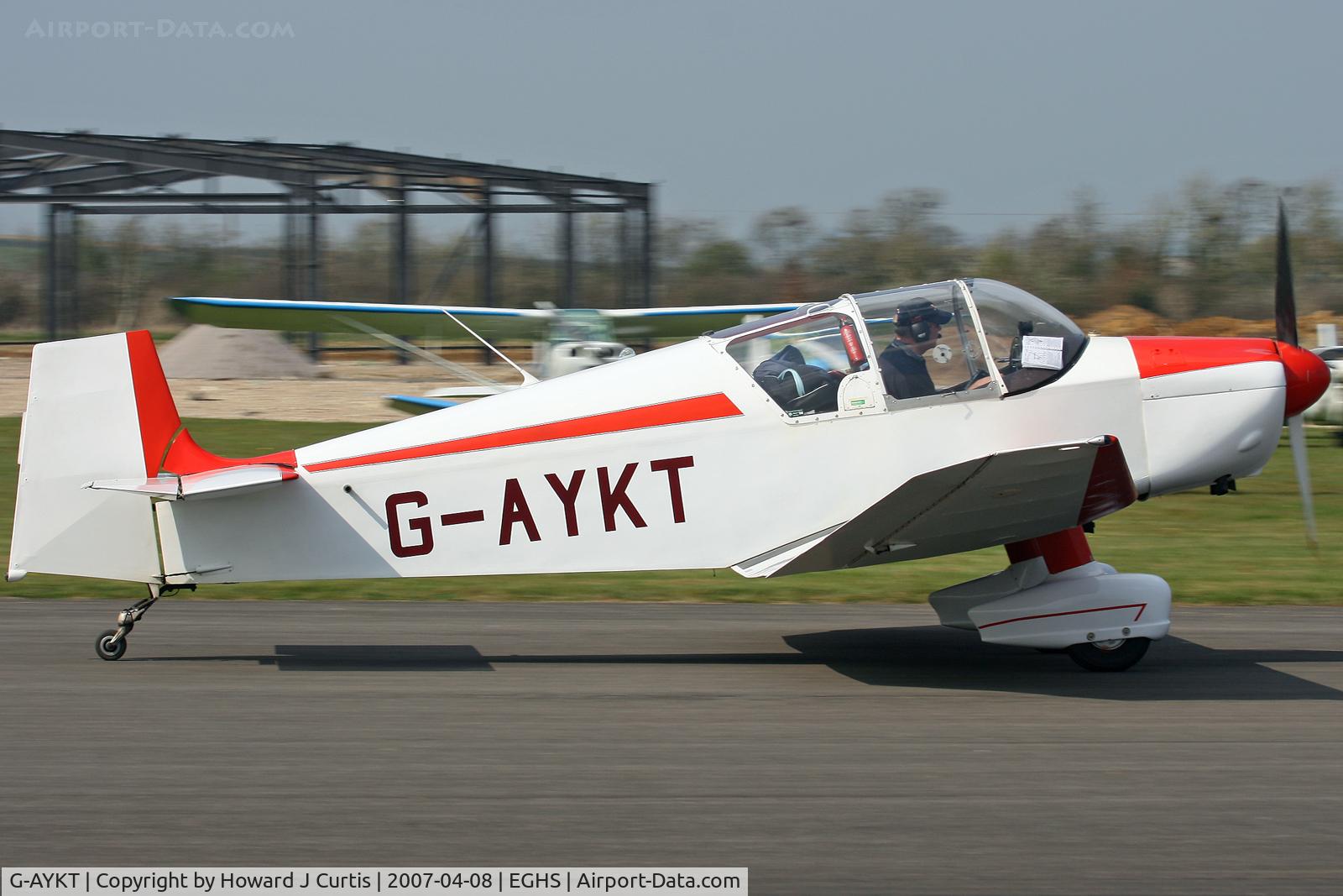 G-AYKT, 1957 SAN Jodel D-117 C/N 507, At the PFA fly-in. Privately owned.