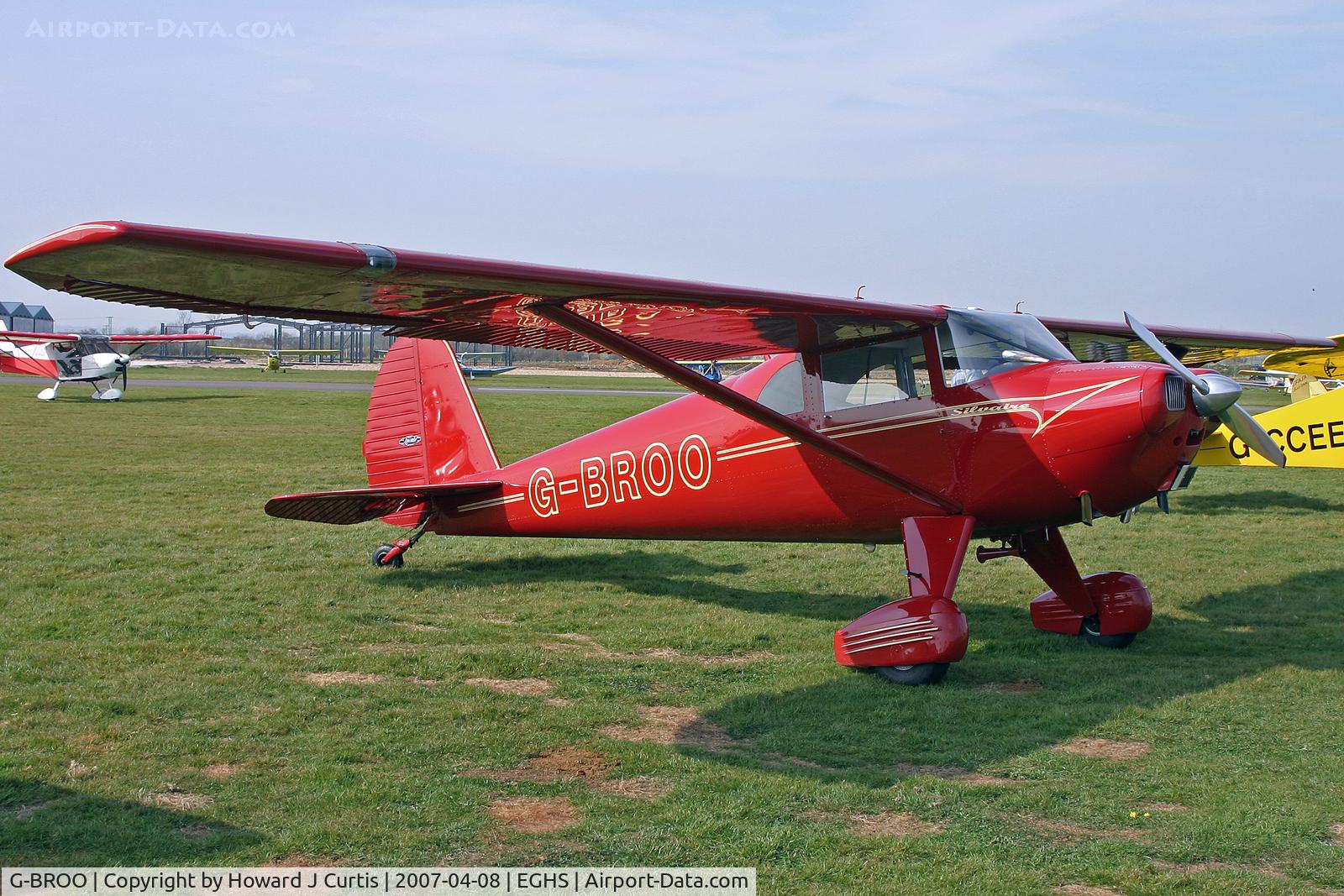 G-BROO, 1948 Luscombe 8E Silvaire C/N 6154, At the PFA fly-in. Privately owned.