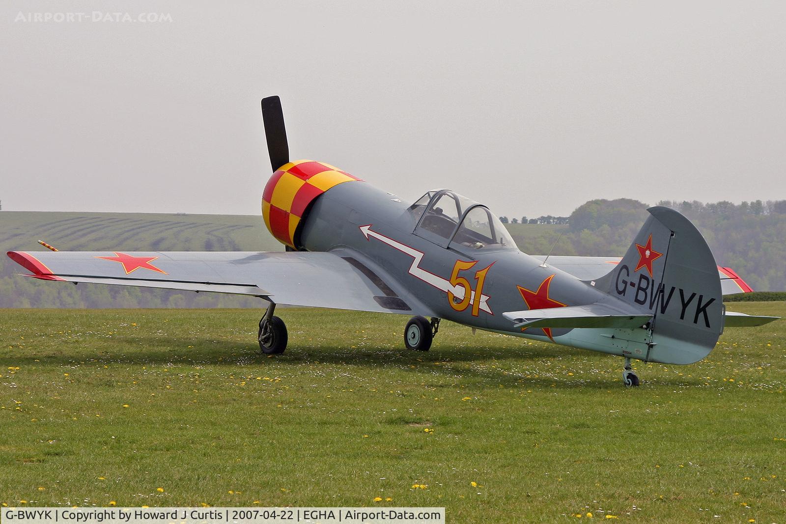 G-BWYK, 1981 Yakovlev Yak-50 C/N 812004, Privately owned. 51 yellow