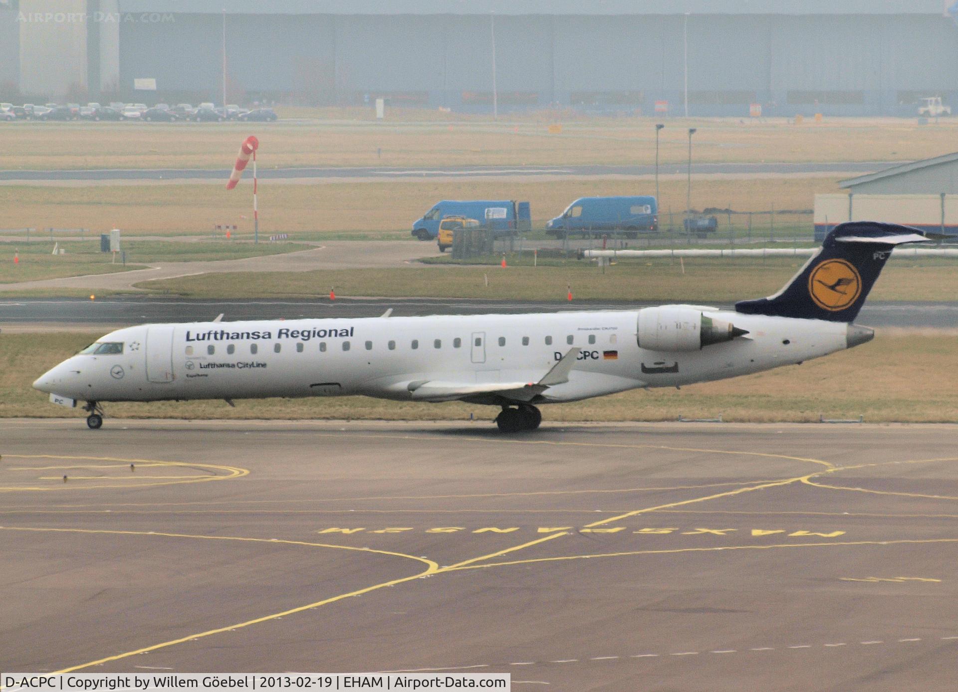 D-ACPC, 2001 Canadair CRJ-701ER (CL-600-2C10) Regional Jet C/N 10014, Arrival on Schiphol Airport