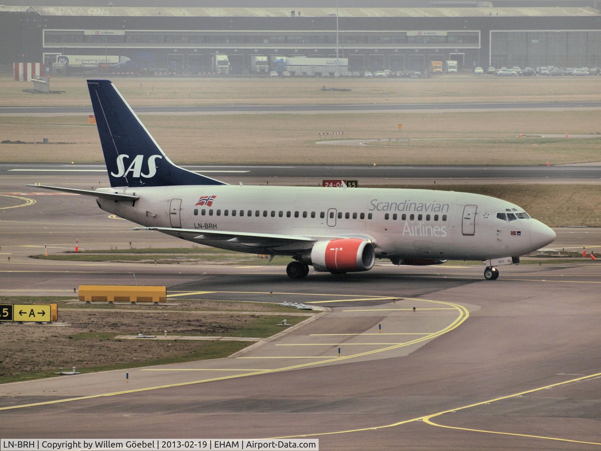 LN-BRH, 1990 Boeing 737-505 C/N 24828, Arrival on Schiphol Airport