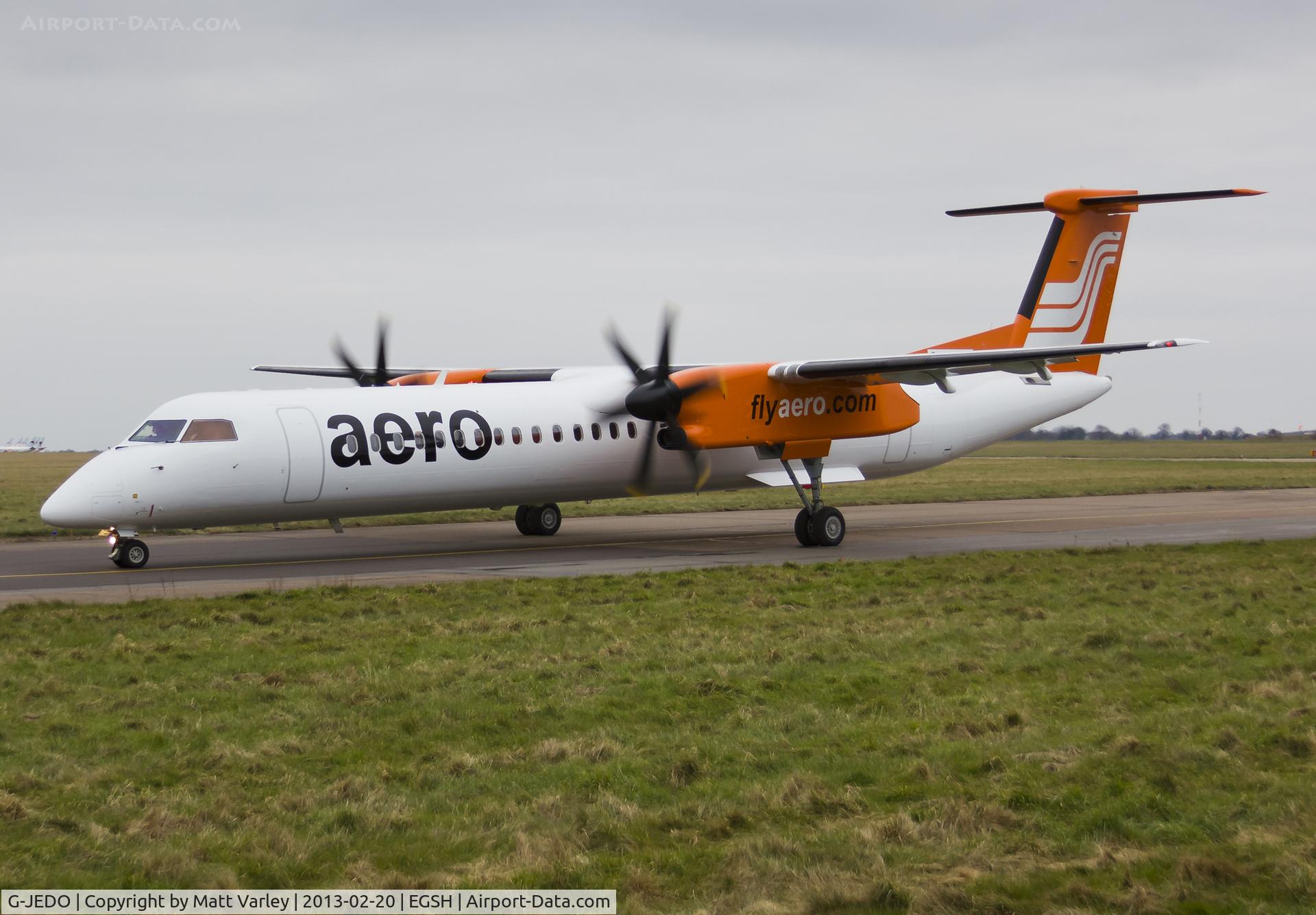 G-JEDO, 2003 De Havilland Canada DHC-8-402Q Dash 8 C/N 4079, Departing to Exeter after spray.