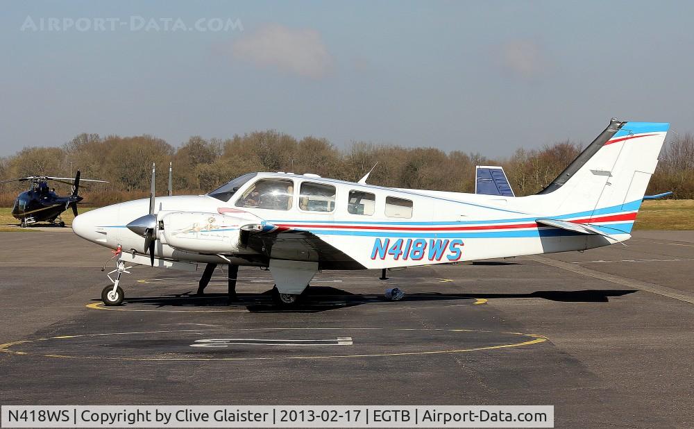 N418WS, 2000 Hawker Beechcraft Corp G58 Baron C/N TH-2254, Ex: N254AV > N418WS - Currently with, Millburn World Travel Services Two Inc Trustee, England
