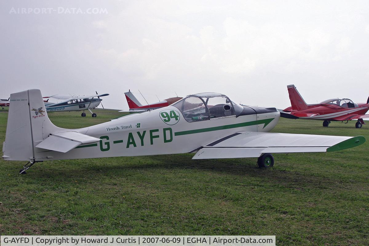 G-AYFD, 1970 Rollason Druine D-62B Condor C/N RAE/645, Privately owned.