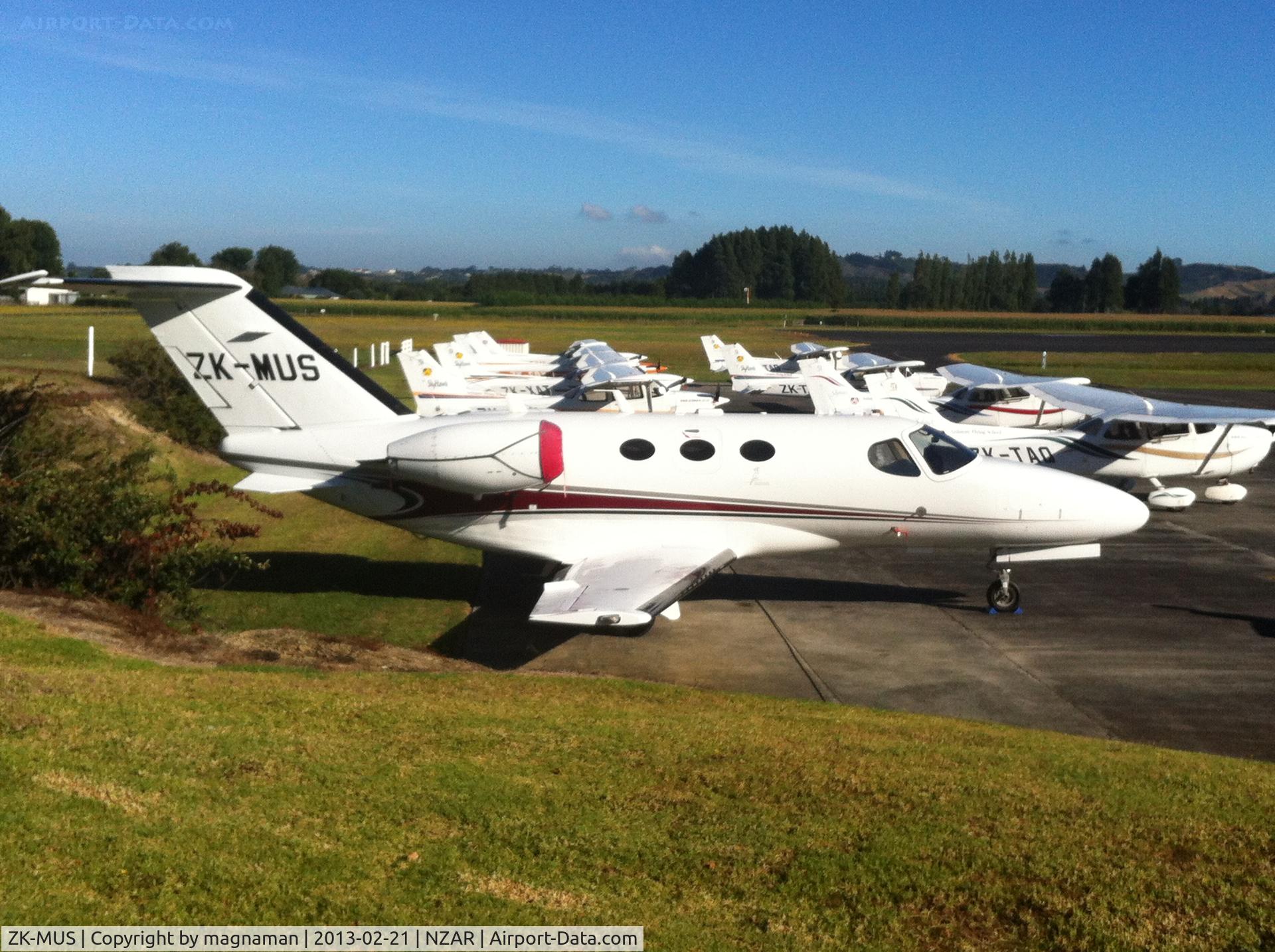 ZK-MUS, 2008 Cessna 510 Citation Mustang Citation Mustang C/N 510-0054, Seen at ardmore but correct c/n for this airframe is 510-0300 as this is the second citation to wear this NZ registration.