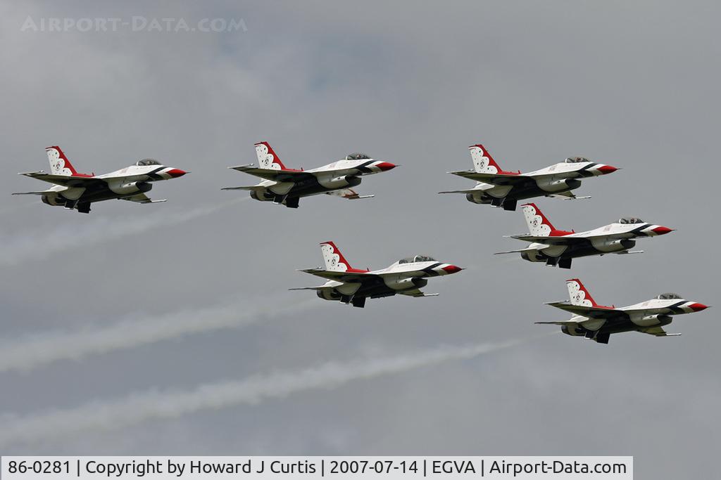 86-0281, 1986 General Dynamics F-16C Fighting Falcon C/N 5C-387, RIAT 2007. The Thunderbirds.