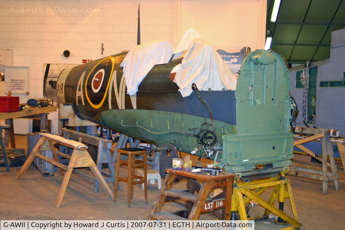 G-AWII, 1942 Supermarine 349 Spitfire LF.Vc C/N WASP/20/223, AR501. Shuttleworth Trust. Old Warden (EG44).
