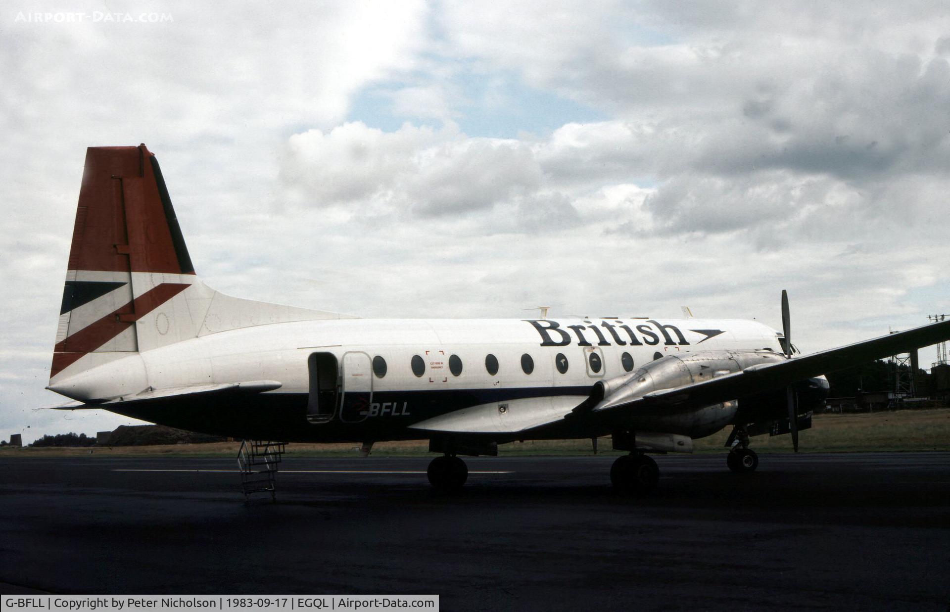G-BFLL, 1968 Hawker Siddeley HS.748 Series 2A C/N 1658, HS.748 Series 2A of British Airways on display at the 1983 RAF Leuchars Airshow.