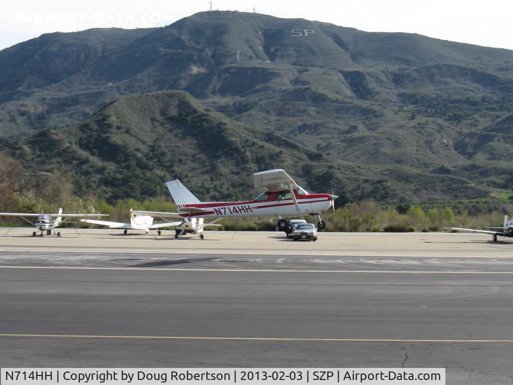N714HH, 1977 Cessna 150M C/N 15079185, 1977 Cessna 150M, Continental O-200 100 Hp, takeoff Rwy 22