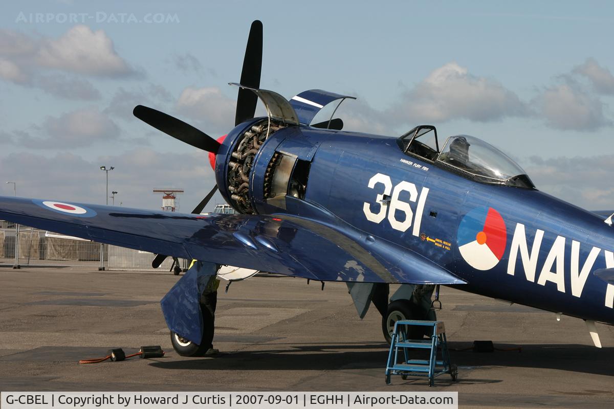 G-CBEL, 1953 Hawker Fury FB11 C/N 37539, Close up of the nose with the engine covers lifted.