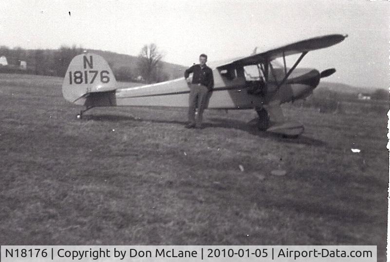 N18176, 1941 Monocoupe 90A C/N A-802, HAY FIELD CUBA NY   1956