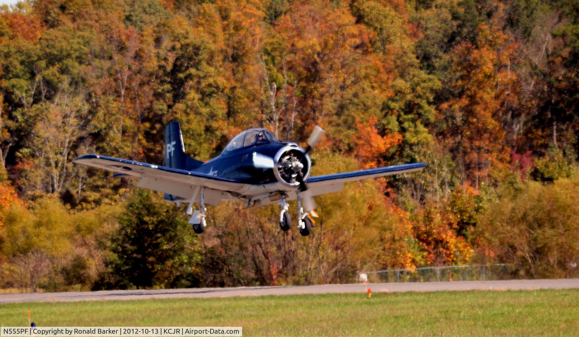 N555PF, 1954 North American T-28B Trojan C/N 200-336 (138265), Preparing to land - Culpeper Air Fest 2012