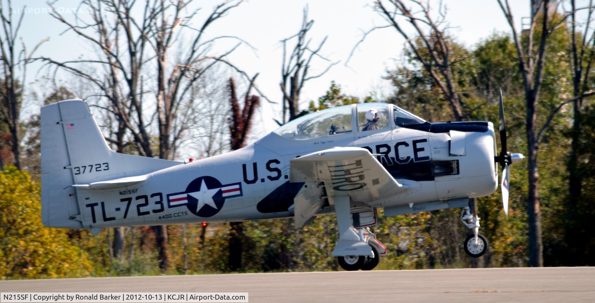 N215SF, 1955 North American T-28B Trojan C/N 200-86 (137723), Landing roll - Culpeper Air Fest 2012