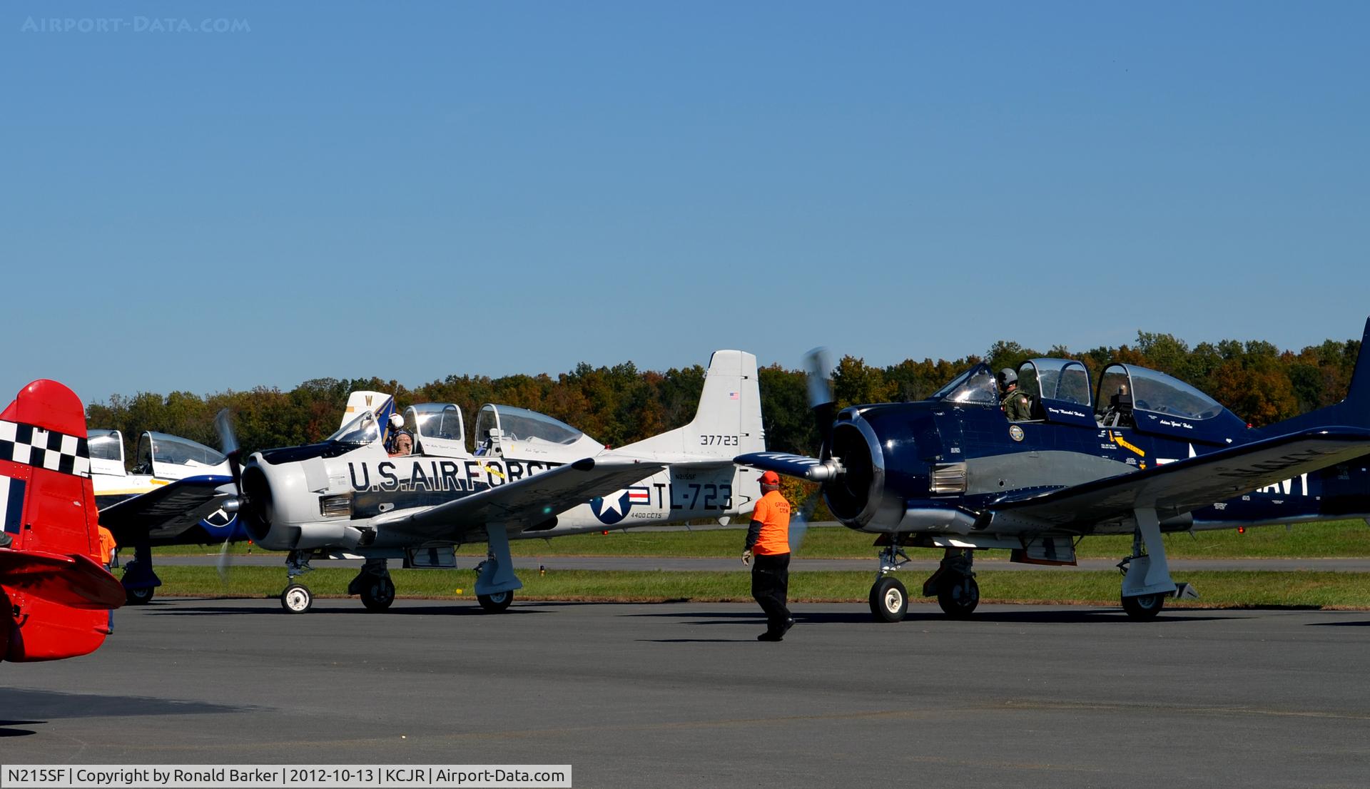 N215SF, 1955 North American T-28B Trojan C/N 200-86 (137723), Flight line - Culpeper Air Fest 2012