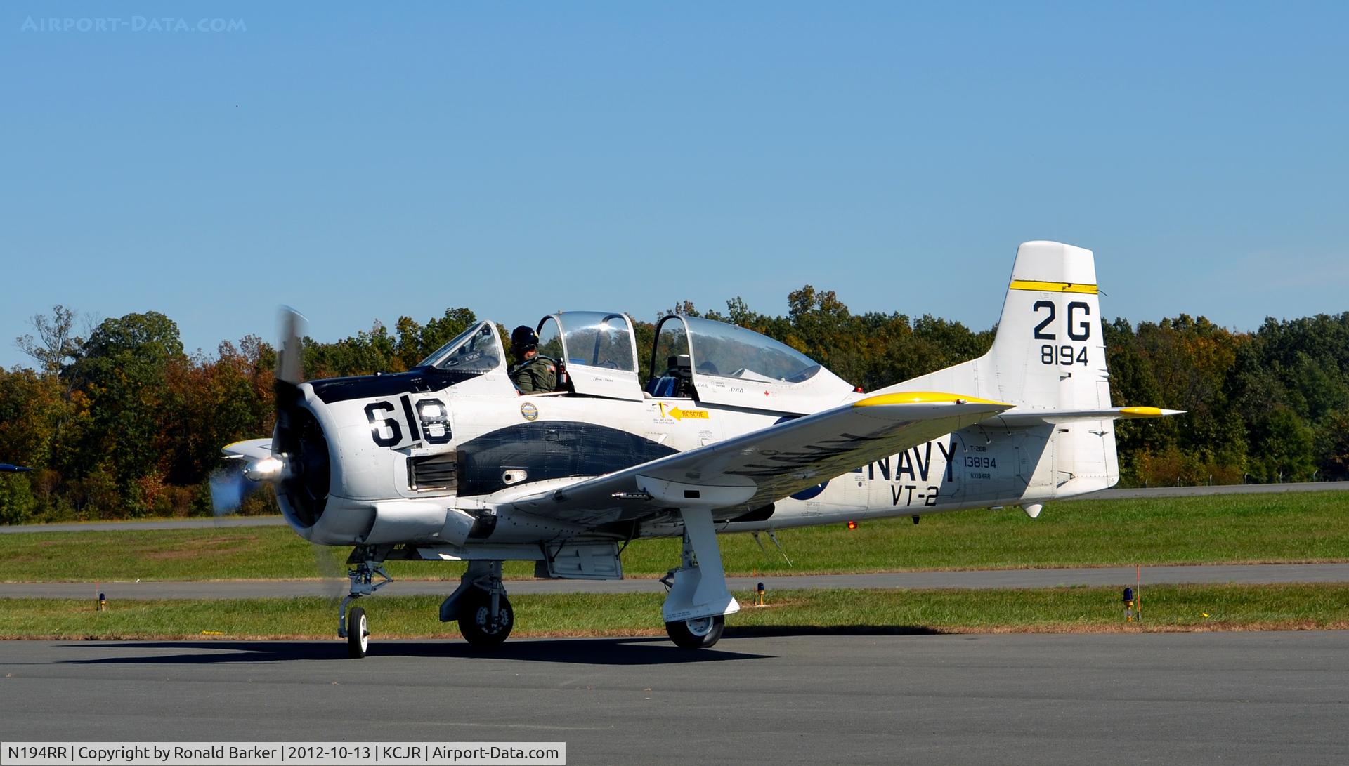 N194RR, North American T-28B Trojan C/N 200-265 (138194), Taxi to ramp - Culpeper Air Fest 2012