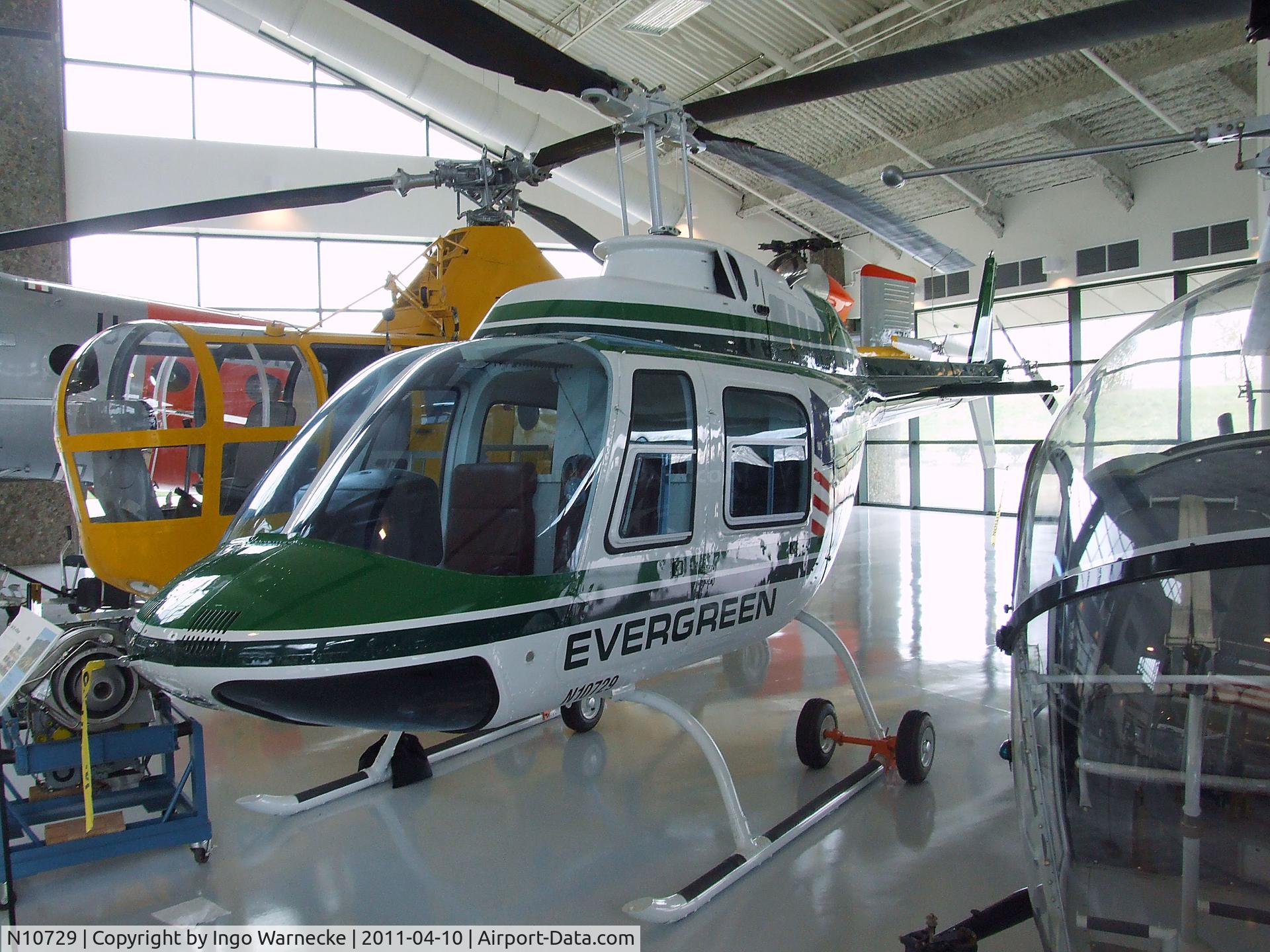 N10729, 1979 Bell 206B JetRanger III C/N 2876, Bell 206B JetRanger III at the Evergreen Aviation & Space Museum, McMinnville OR