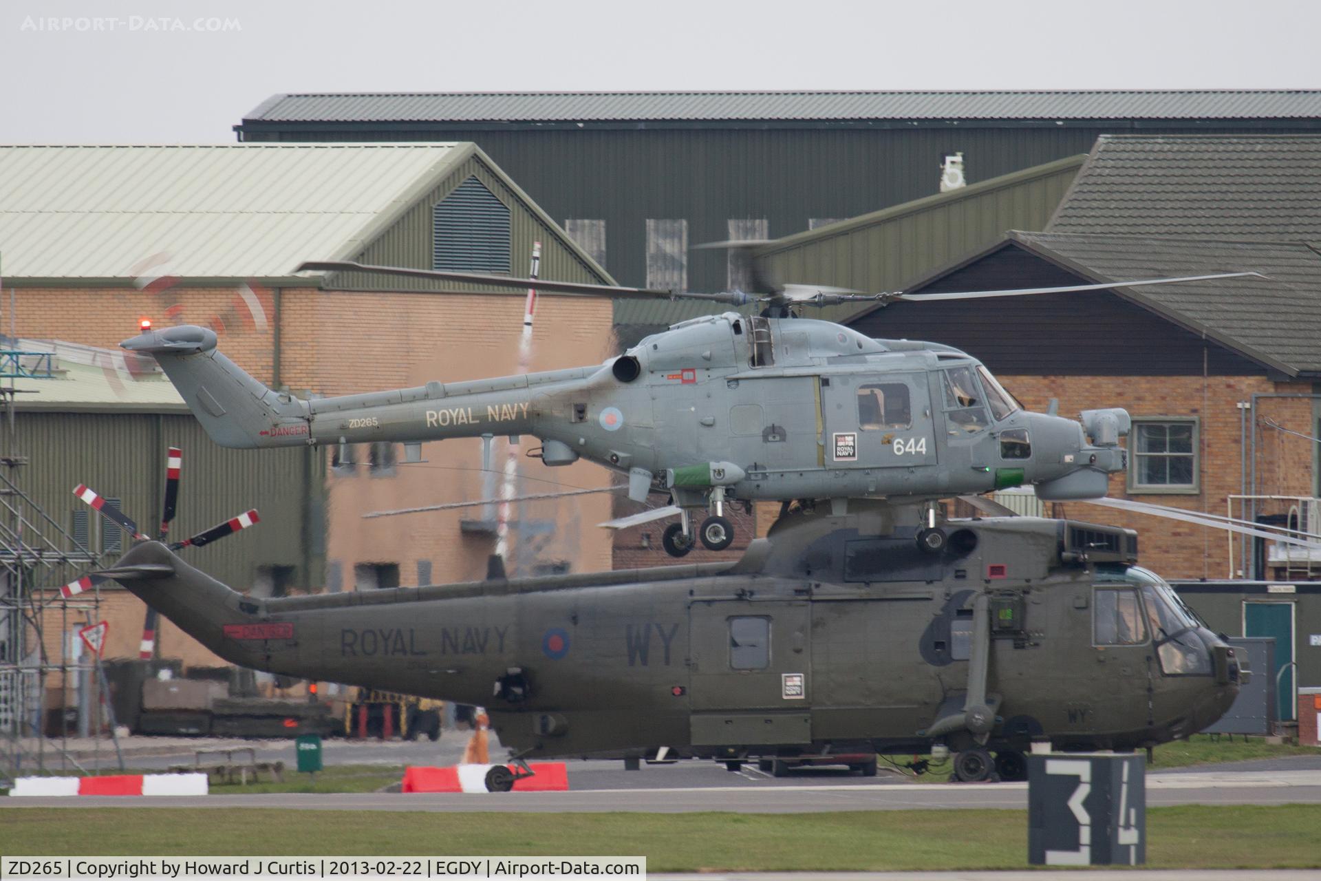 ZD265, 1983 Westland Lynx HMA.8 C/N 303, 644/702 NAS, with Sea King HC4 ZF119/WY behind.
